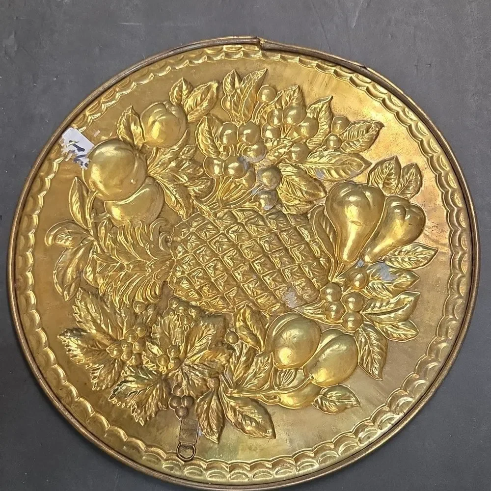Vintage Peerage‎ Brassware Brass Pineapple Wall Decor England, Burwood Shelf